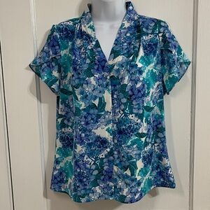 Calvin Klein Floral Top Size Medium Petite